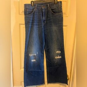 Women’s Levi’s Wide Leg Ripped Blue Denim Jeans size 30